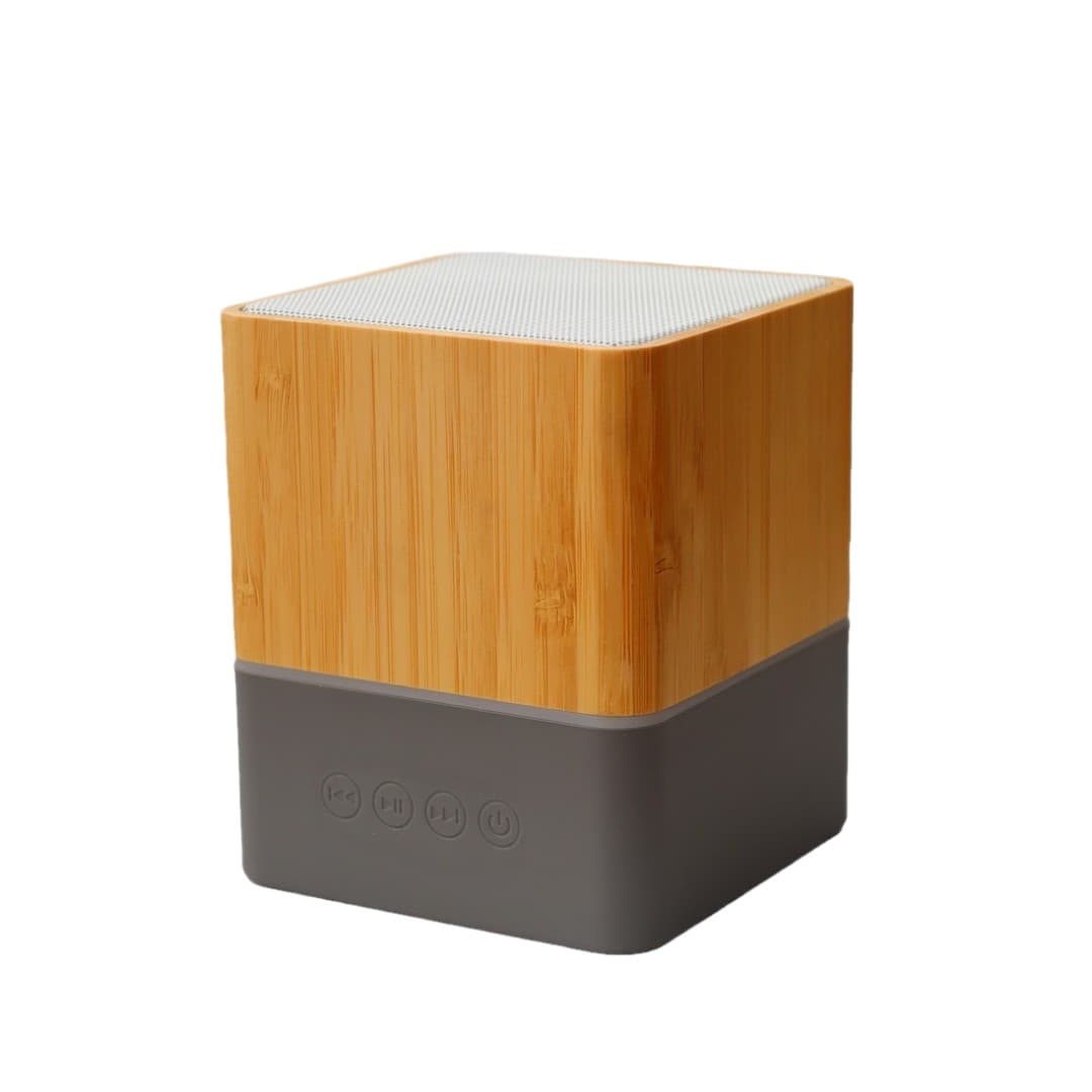 Glow‑Cube Bamboo Bluetooth Speaker & Lamp